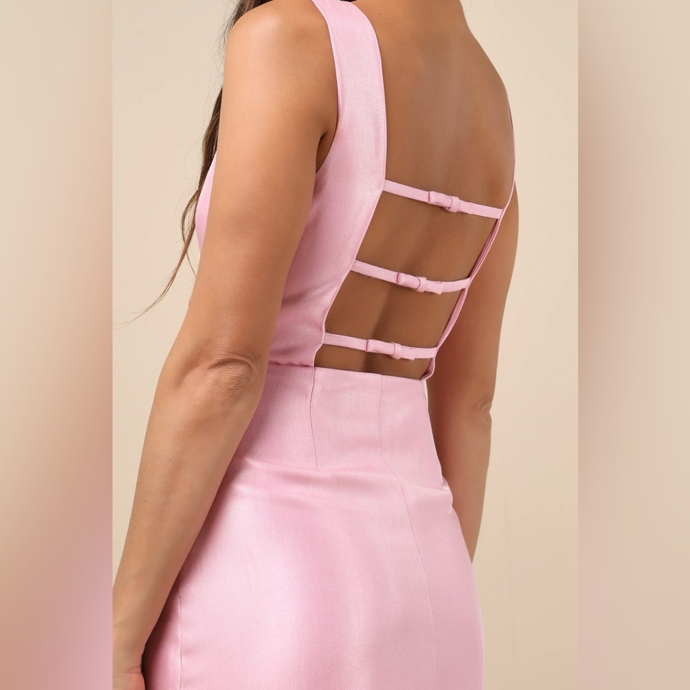 Sophisticated Selection Pink Sleeveless Backless Mini Dress M NWT - Picture 3 of 6